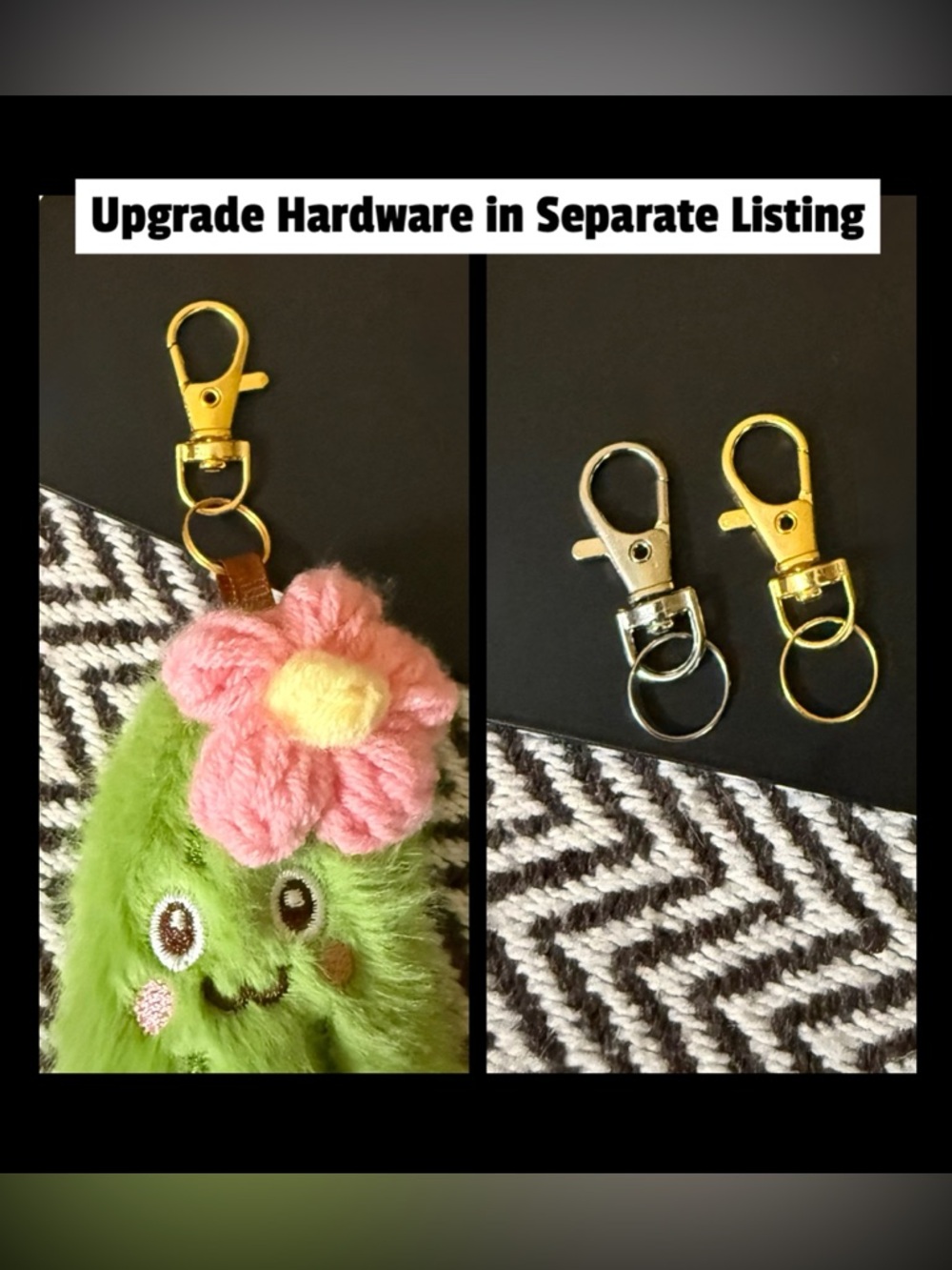 Plush Pickle Bag Charm - Cute & Fuzzy - Choice of Color - Picture 6 of 7